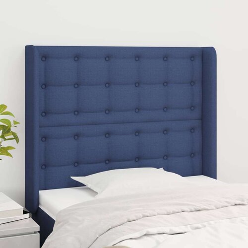  Uzglavlje s u&amp;scaron;ima plavi 83x16x118/128 cm od tkanine Slike