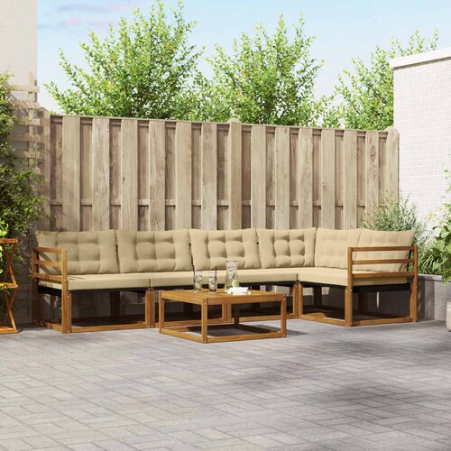  Set vanjskih sofa 6 kom. Prirodna i bež Slike