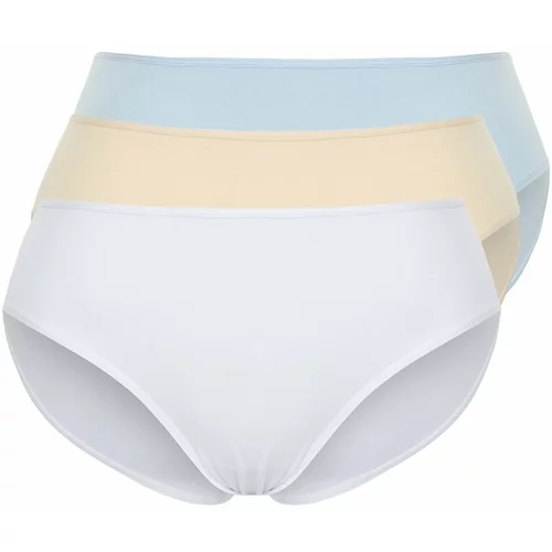Trendyol Curve Light Blue-Salmon-White Packaged Panties