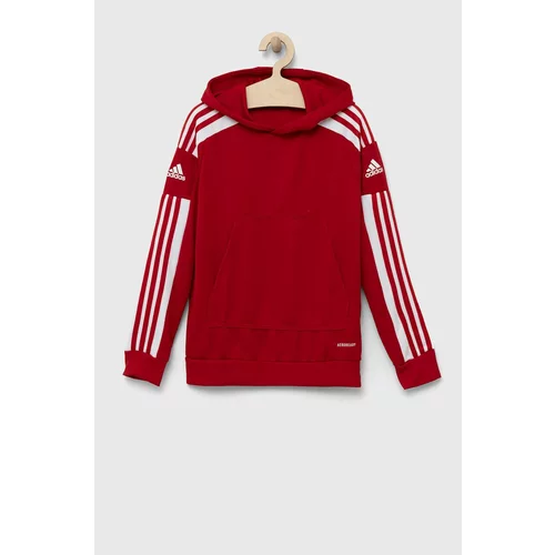 Adidas Otroški pulover rdeča barva, s kapuco