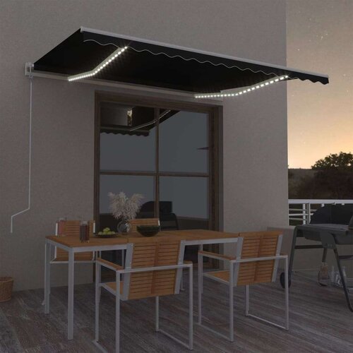  Automatska tenda sa senzorom za vjetar LED 450x350 cm antracit Cijene