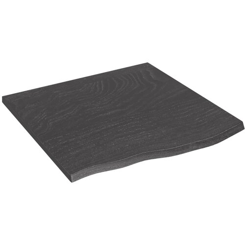 VidaXL Stenska polica temno siva 60x60x2 cm obdelana trdna hrastovina Slike