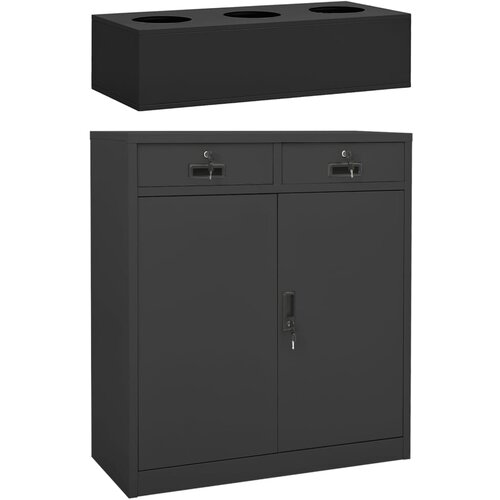 Furnova Omara s cvetličnim koritom antracitna 90x40x125 cm jeklo, (21919657) Slike