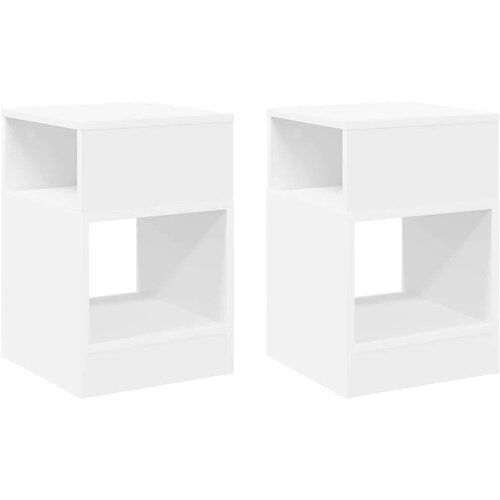  Konačna Stolić 2 pcs Bijelo 30 5 x 30 x 45 cm Konstruirano drvo Slike