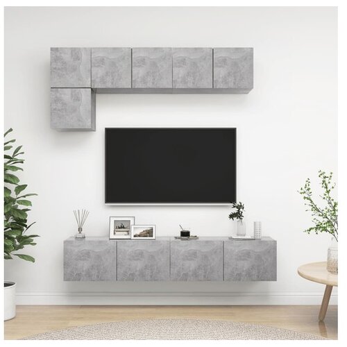  5-dijelni set TV ormarića siva boja betona od iverice Cijene