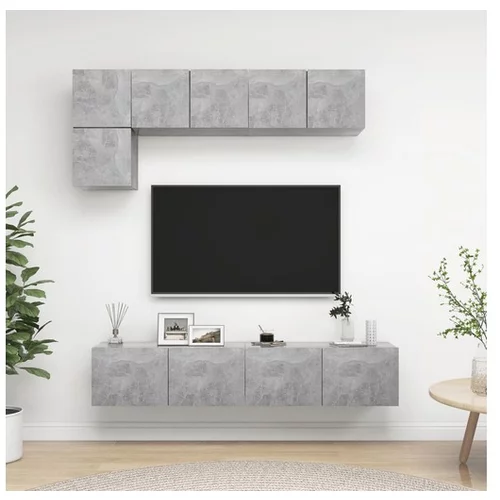  Komplet TV omaric 5-delni betonsko siva iverna plošča