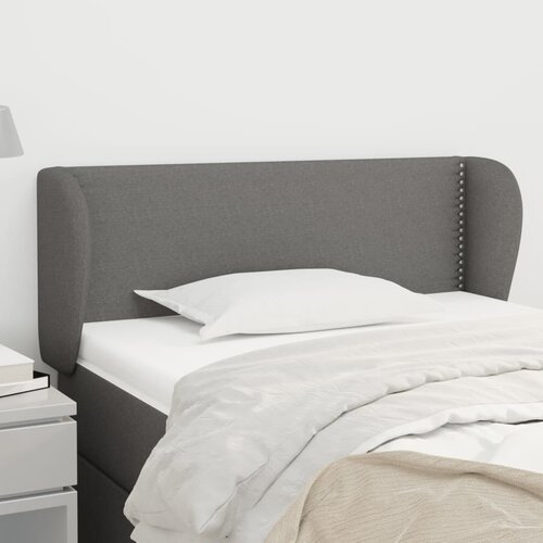 VidaXL Uzglavlje s u&amp;scaron;ima tamnosivi 103x23x78/88 cm od tkanine Slike