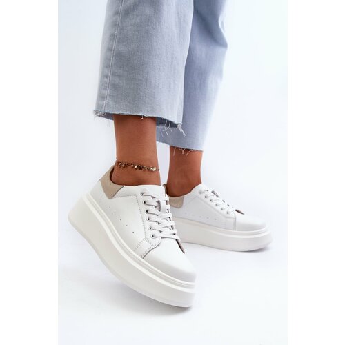 Kesi D&A Women's Platform Sneakers White Slike