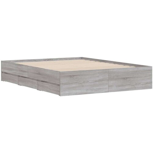 VidaXL Okvir za krevet s ladicama boja hrasta 140x200 cm drveni Slike