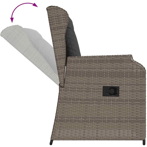  Vrtna klupa 2 pcs Siva poliratan Slike