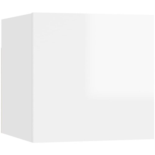 Maison Chic Nočna omarica - Nočna miza visok sijaj bela 30,5x30x30 cm iverna plo&amp;scaron;ča, (21688632) Slike