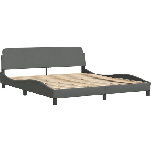 VidaXL Posteljni okvir z vzglavjem temno siv 160x200 cm blago, (21082641) Slike
