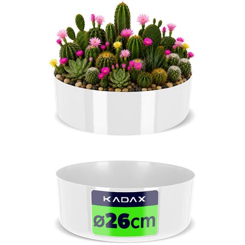 KADAX Cvetlični lonec Pokrov za cvetlični lonec Skleda bela za aranžmaje okrogla 26 cm, (5000353248) Slike