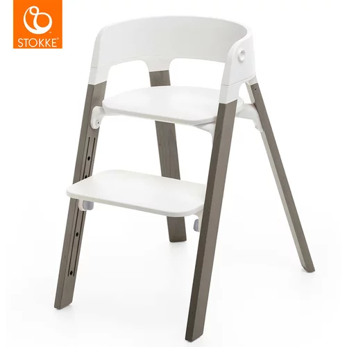 Stokke otroški stolček steps™ hazy grey legs/white seat