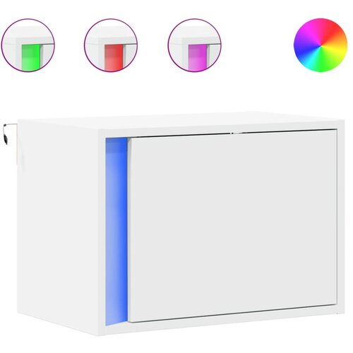 Maison Chic Stenski Dvo delni komplet Nočne omarice - Nočne mize z LED lučkami bela, (21690309) Cene