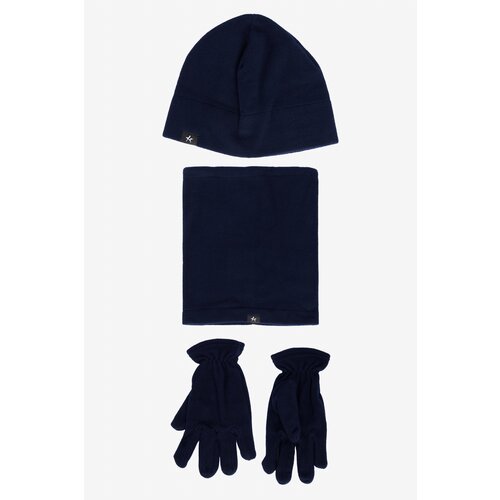 ALTINYILDIZ CLASSICS Men's Navy Blue Fleece Beanie Neck Gloves Set Slike