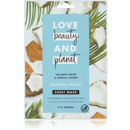 Love Beauty & Planet Hydration Infusion Coconut Water & Mimosa Flower Sheet maska za intenzivnu hidrataciju lica 21 ml