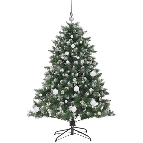 VidaXL Umjetnobožićnodrvce S LED lampica Zelena 150cm PVC Slike