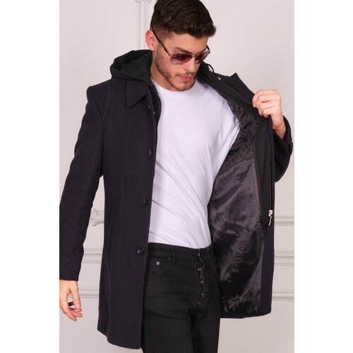 Dewberry PLT8335 MEN&amp;#039;S COAT-PATTERNED NAVY BLUE Slike