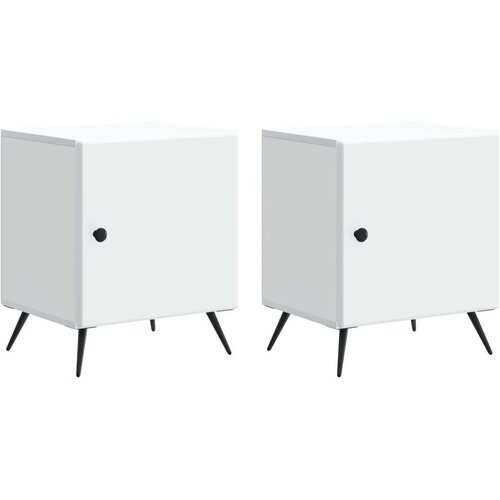  Noćni ormar 2 pcs Bijela 43 x 34 5 x 50 cm Konstruirano drvo Cene