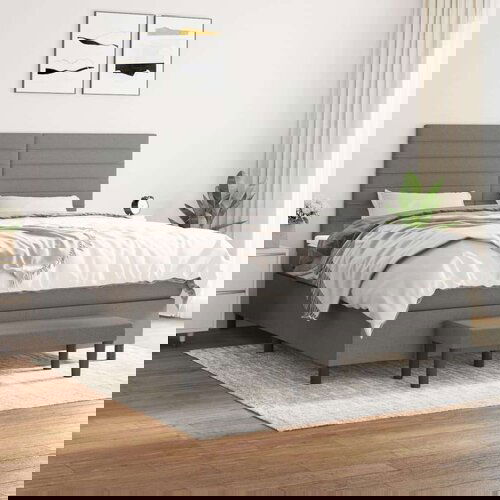  Okvir kreveta s oprugama i madrac svjetlosivi 160x200cm tkanina Cijene