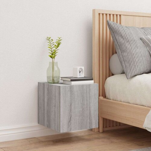 vidaXL Stenska TV omarica z LED lučkami siva sonoma 30,5x35x30 cm Cene