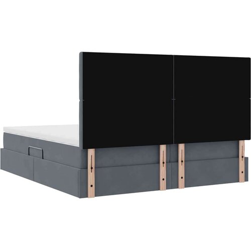  Krevet s od storage s madracem Tamno siva 200 x 200 cm Bar&amp;scaron;un - Tamno siva 200 x 200 cm Gumbi Slike