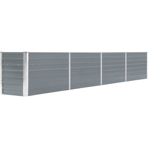 vidaXL Visoka greda pocinkano jeklo 320x40x45 cm siva Cene