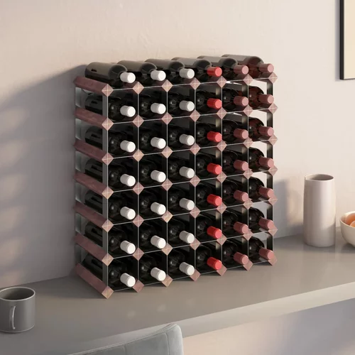 Stalak za vino za 42 boce smeđi od masivne borovine