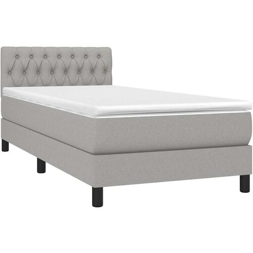  Krevet box spring s madracem LED svjetlosivi 100x200 cm tkanina Slike