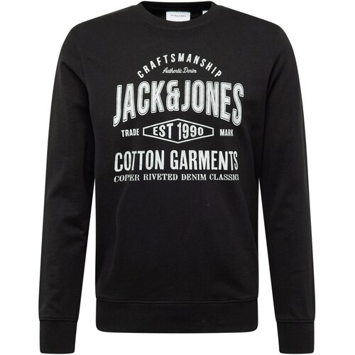 Jack & Jones Sweater majica 'JJJEANS' crna / prljavo bijela Cijene