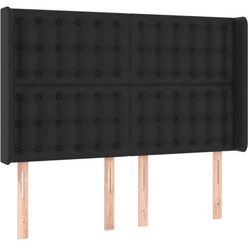  Uzglavlje crno 147x16x118/128 cm od umjetna koža Slike