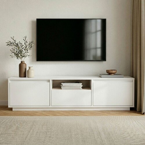 Kalune Design Bijela TV komoda 160x42x30 cm Sentinel &amp;ndash; Slike