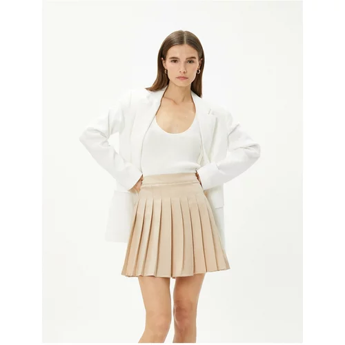 Koton Aysegul Afacan X - High Waist Pleated Mini Skirt