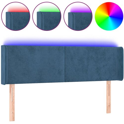 Maison Chic led posteljno vzglavje - vzglavna omarica - nočna omarica temno modro 147x16x78/88 cm žamet, (21708093) Cene