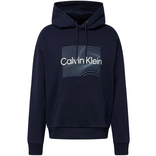 Calvin Klein Sweater majica svijetloplava / tamno plava / prljavo bijela
