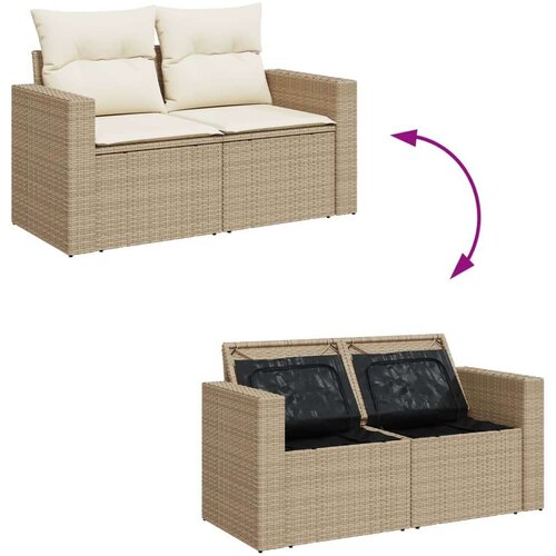 VidaXL 6-dijelni set vrtnih sofa s jastucima bež od poliratana Slike