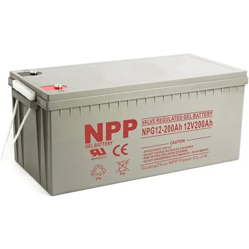NPP NPG12V-200Ah, gel battery, C20=200AH, T16, 522x238x218x222, 52,8KG, light grey Cene