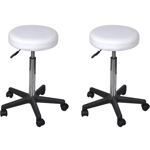 vidaXL Uredski stolci od umjetne kože 2 kom bijeli 35,5 x 98 cm