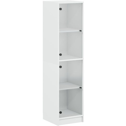 Maison Chic Visoka omara - Komoda - Predalnik s steklenimi vrati bela 35x37x142 cm, (21721457) Cene