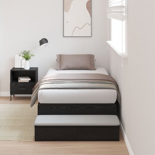 vidaXL Krevet s pohranom Crni hrast Konstruirano drvo 236.5 x 90 x 31.5 cm Cene
