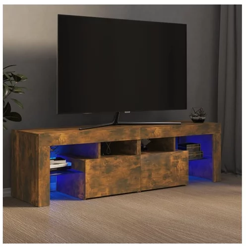  TV omarica z LED lučkami dimljeni hrast 140x36,5x40 cm
