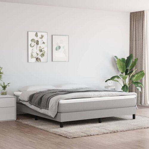 The Living Store Posteljni okvir svetlo siv 180x200 cm blago - Box Spring Posteljni Okvir, (21515587) Slike