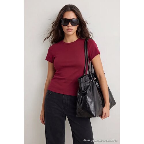 TRENDYOLMILLA ženska majica Twoaw27Ts00004, burgundac Cene