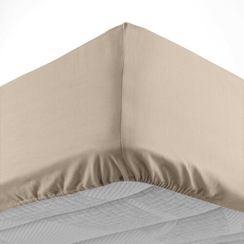 Douceur d int&amp;eacute;rieur Svetlo rjava napenjalna bombažna rjuha 180x200 cm Lina &amp;ndash; Slike