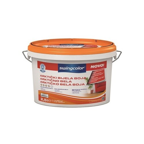 SWINGCOLOR Notranja disperzijska barva ARKTIČNO BELA (barva: bela, 2,5 l) Slike