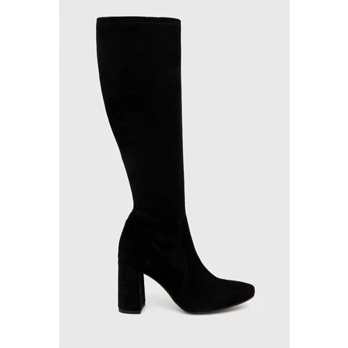 Wojas Čizme od brušene kože za žene, boja: crna, s debelom potpeticom, 7104181