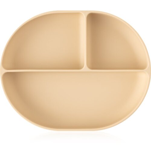 Petite & Mars silikonski ovalni tanjur s odjeljcima i vakuumom 6 m+ Take&Match, Desert Sand Cene