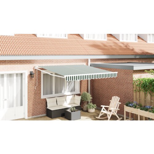 vidaXL Automatska uvlakača tenda zelena i bijela 300x250 cm Cijene