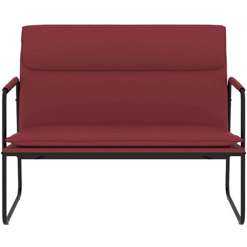  Klupa crvena boja vina 100x64x80 cm od umjetne kože Slike